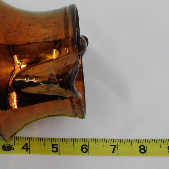 Antique Victorian Staffordshire Pottery Copper Lusterware Jug Embossed Rose FLAW - Picture 12 of 13